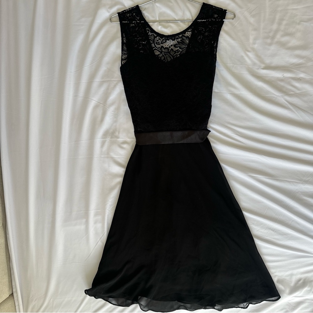 Berry‎ Love Bodycon Skater Mini Black Dress Women's XL Grunge Goth Chic Minimal